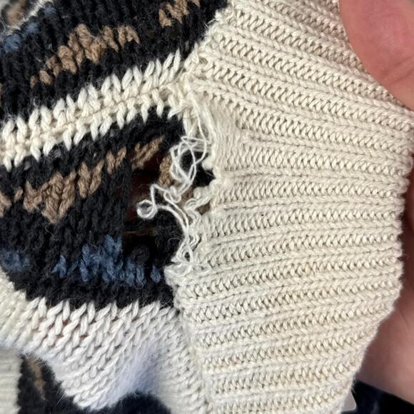 Vintage 90’s Syncs By Union Bay Cotton Blend Striped Turtleneck Sweater Size M - Picture 4 of 6